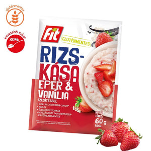 Fit Reggeli Rizskása inulinnal, szárított eperdarabokkal és vaníliaízesítéssel