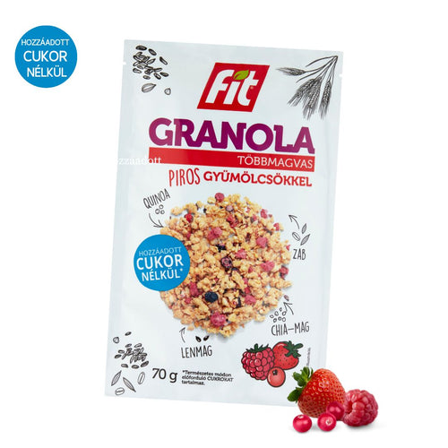 Fit Reggeli Granola piros gyümölcsökkel