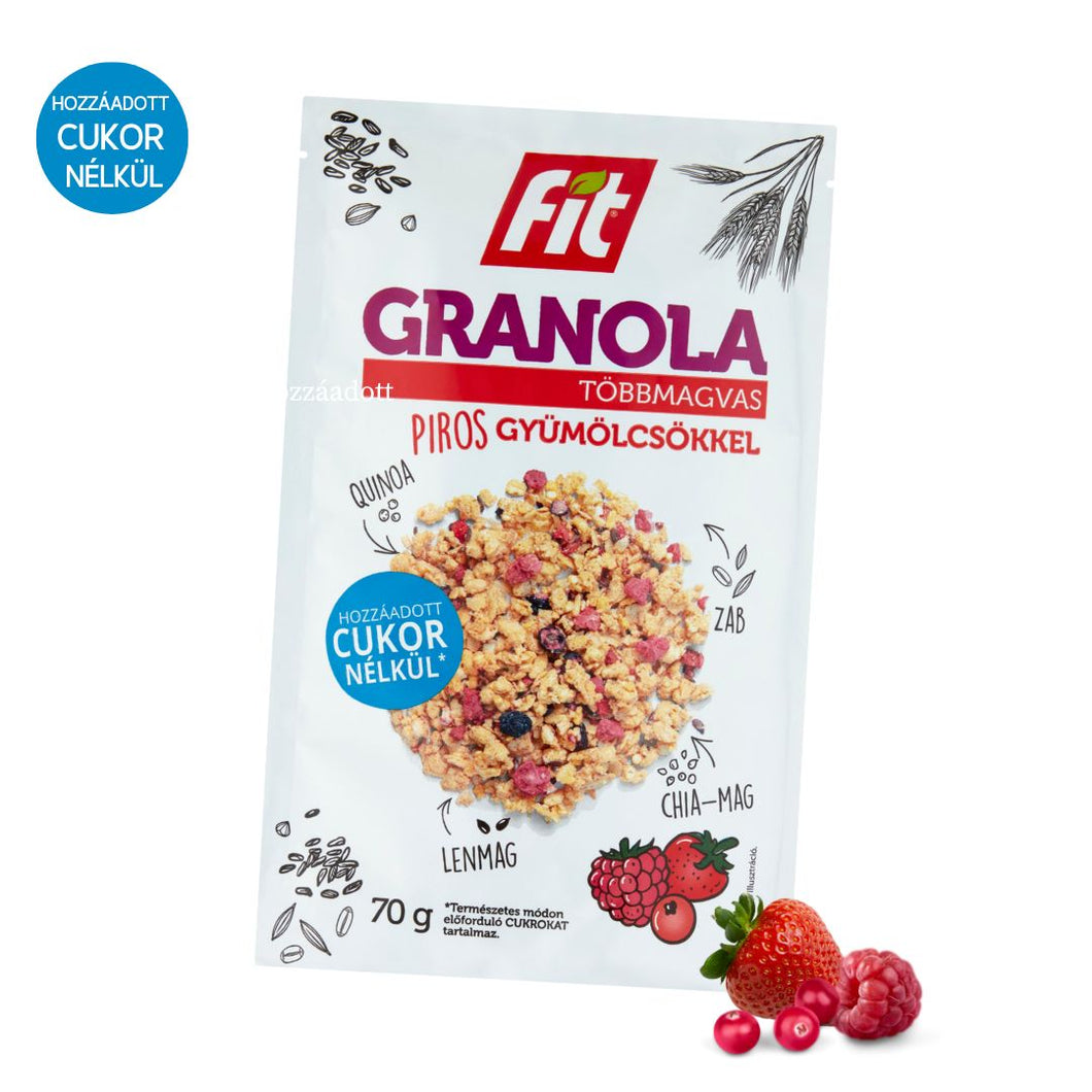 Fit Reggeli Granola piros gyümölcsökkel