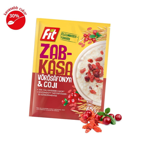 Fit Reggeli Zabkása GOJI bogyóval és vörösáfonyás ízesítéssel