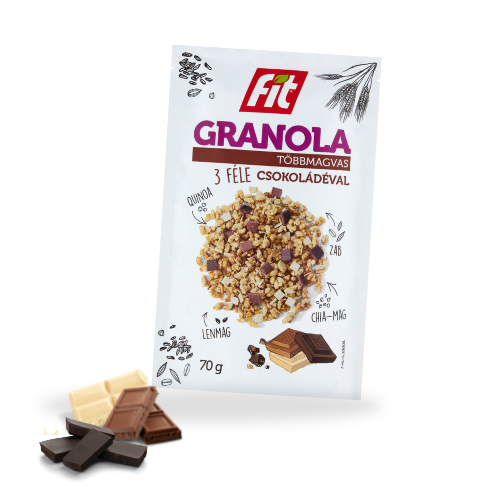 Fit Reggeli Granola 3 féle csokoládéval